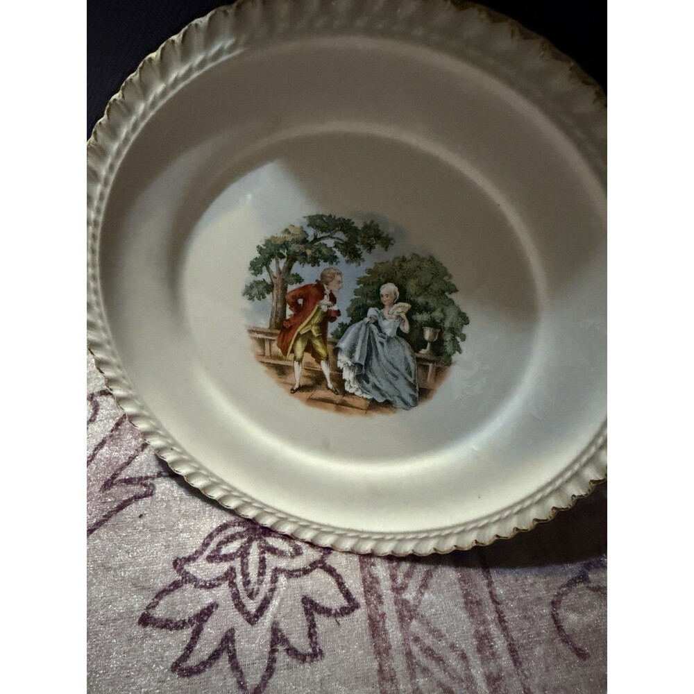 The Harker Pottery Co. Made in USA 22 KT Gold Trim Colonial  6-1/4 inch